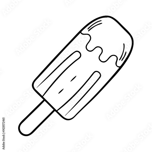 orange creamsicle icon, orange creamsicle line art - simple line art of orange creamsicle, perfect for orange creamsicle logos and icons