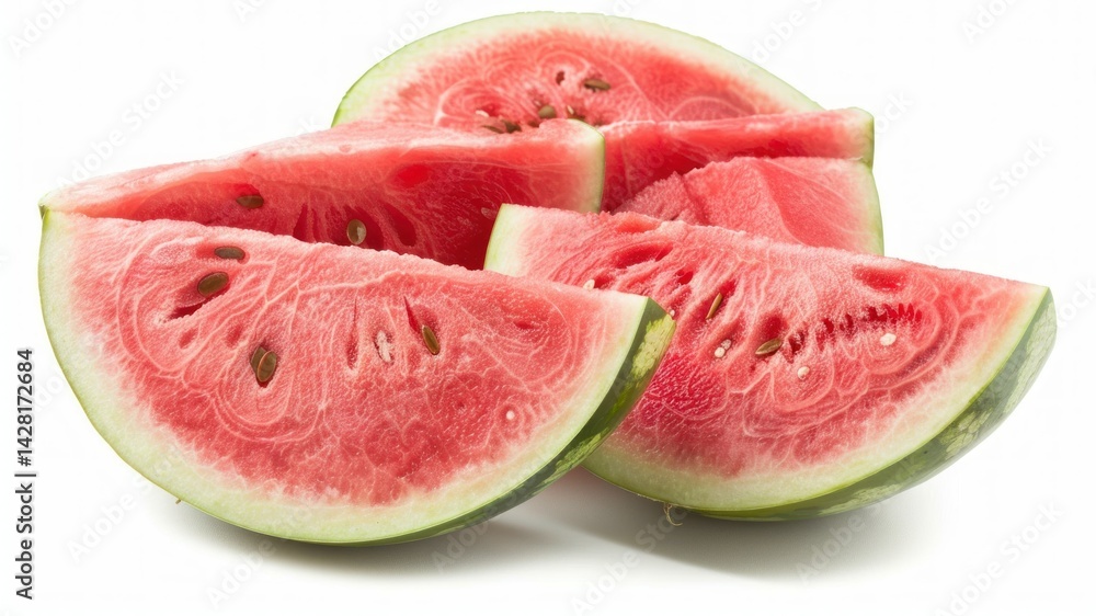 Slices of fresh watermelon showcasing vibrant colors. Slices of fresh watermelon showcasing vibrant colors.