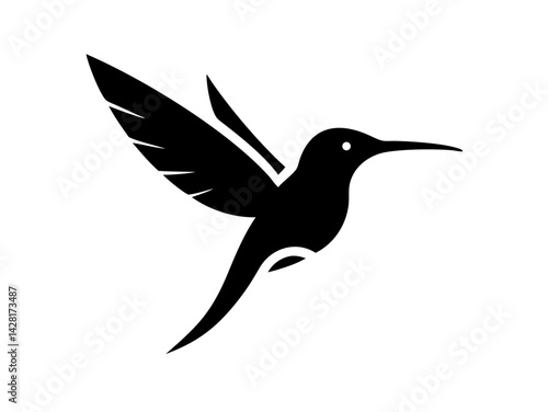 Solid Black Background for Design Purposes . A completely black image ideal for showcasing graphic elements, text overlays, or as a backdrop for presentations or websites of humming bird logo design .