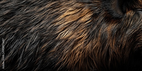 Wallpaper Mural A gritty macro close-up of a wild boar's coarse fur, showcasing its rugged, bristled texture Torontodigital.ca
