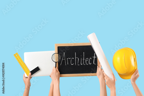 Women holding chalkboard wi...