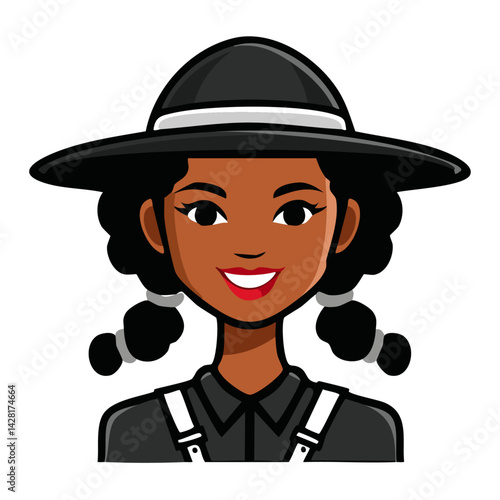 young ranger woman with a hat vector icon graphic design