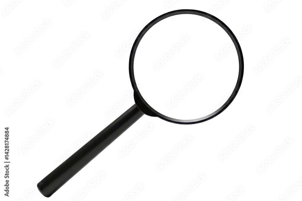 Black magnifying glass isolated on transparent background Black magnifying glass isolated on transparent background