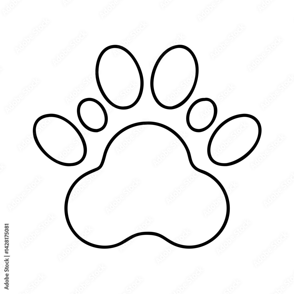 Obraz premium paw print icon, paw print line art - simple line art of paw print, perfect for paw print logos and icons