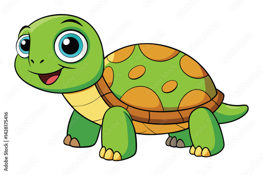 Fototapeta premium Illustration of Cute Turtle animal on white