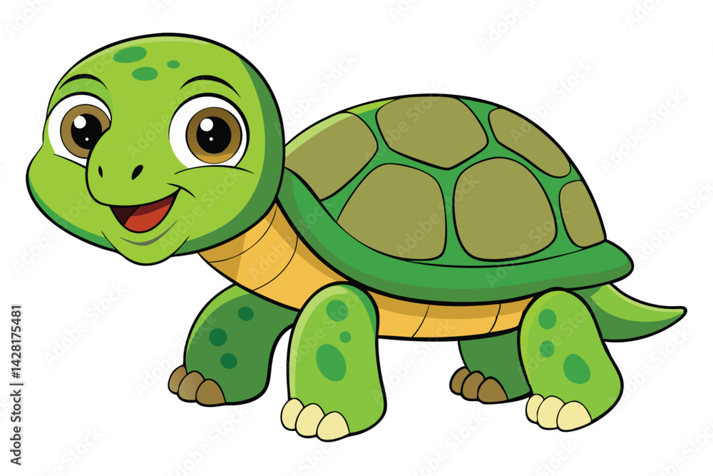 Fototapeta premium Illustration of Cute Turtle animal on white