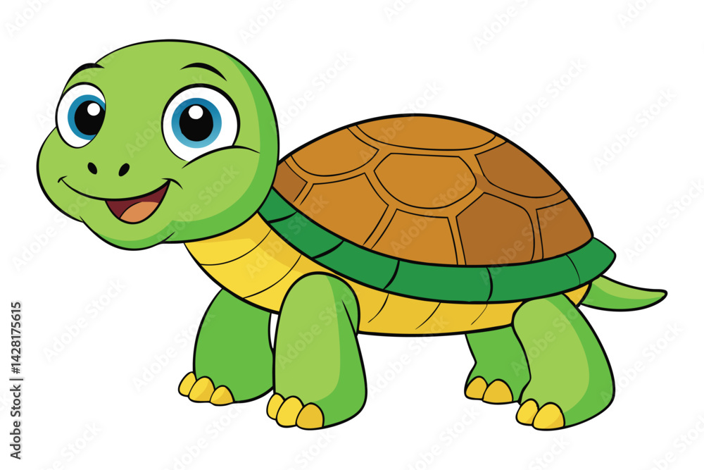 Fototapeta premium Illustration of Cute Turtle animal on white