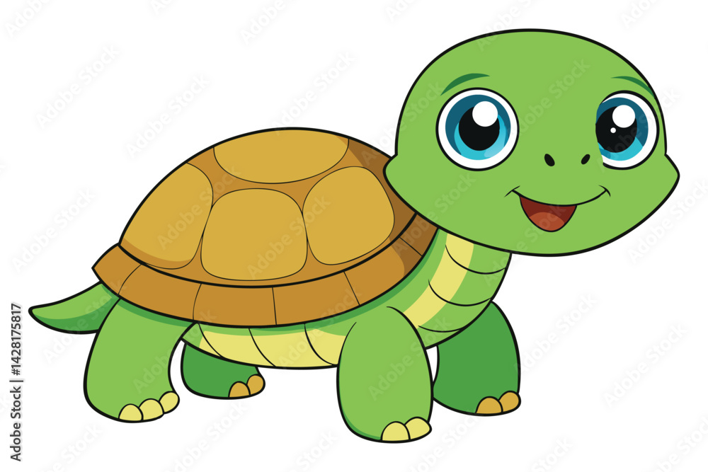 Obraz premium Illustration of Cute Turtle animal on white