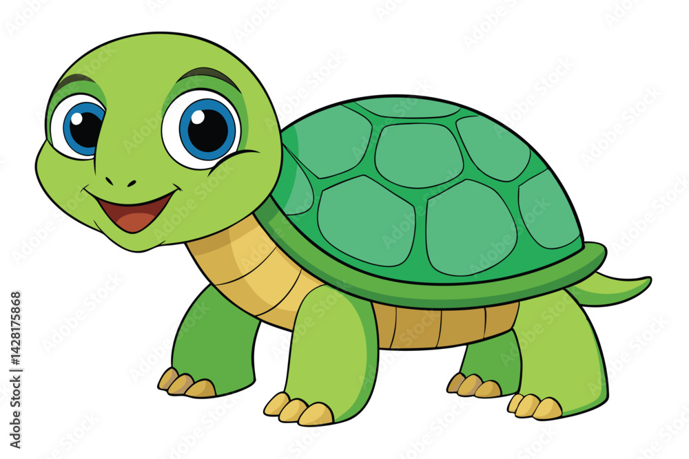 Fototapeta premium Illustration of Cute Turtle animal on white