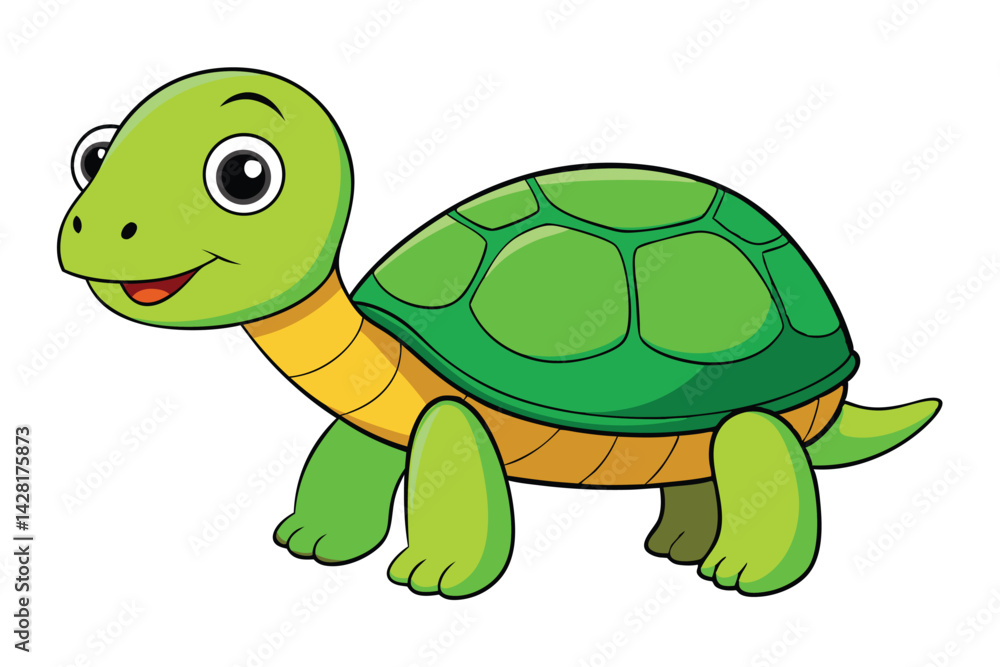Fototapeta premium Illustration of Cute Turtle animal on white