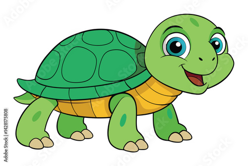 Illustration of Cute Turtle animal on white