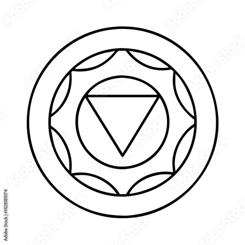 root chakra symbol icon, root chakra symbol line art - simple line art of root chakra symbol, perfect for root chakra symbol logos and icons