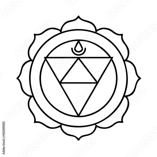 root chakra symbol icon, root chakra symbol line art - simple line art of root chakra symbol, perfect for root chakra symbol logos and icons