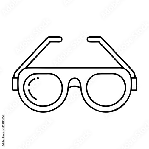 science goggles icon, science goggles line art - simple line art of science goggles, perfect for science goggles logos and icons