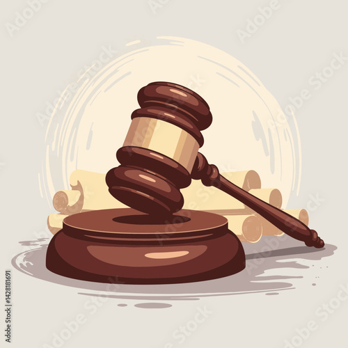 Classic wooden gavel illustrating legal authority, courtroom symbolism
