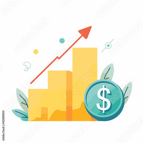 Stylized financial symbols illustrating growth and clarity, business success