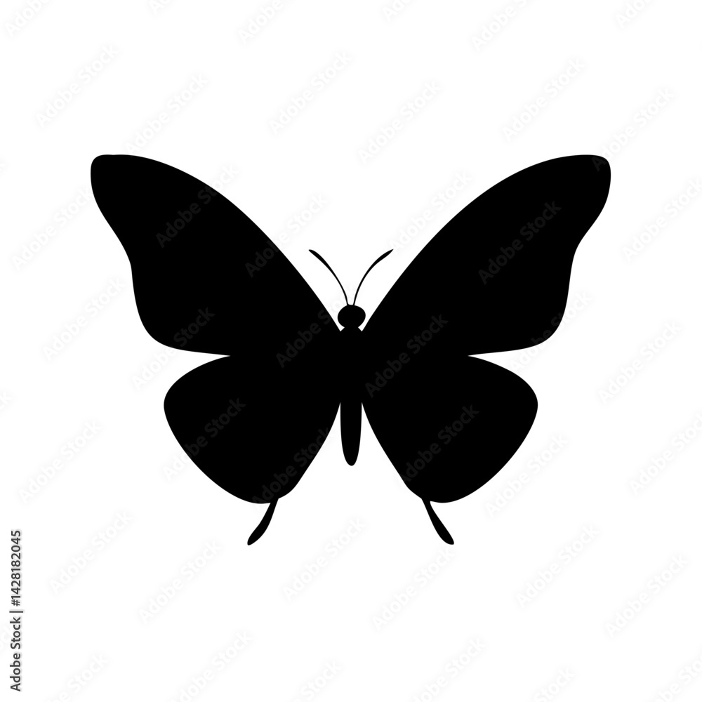 Smooth Wing Butterfly Silhouette Vector Smooth Wing Butterfly Silhouette Vector