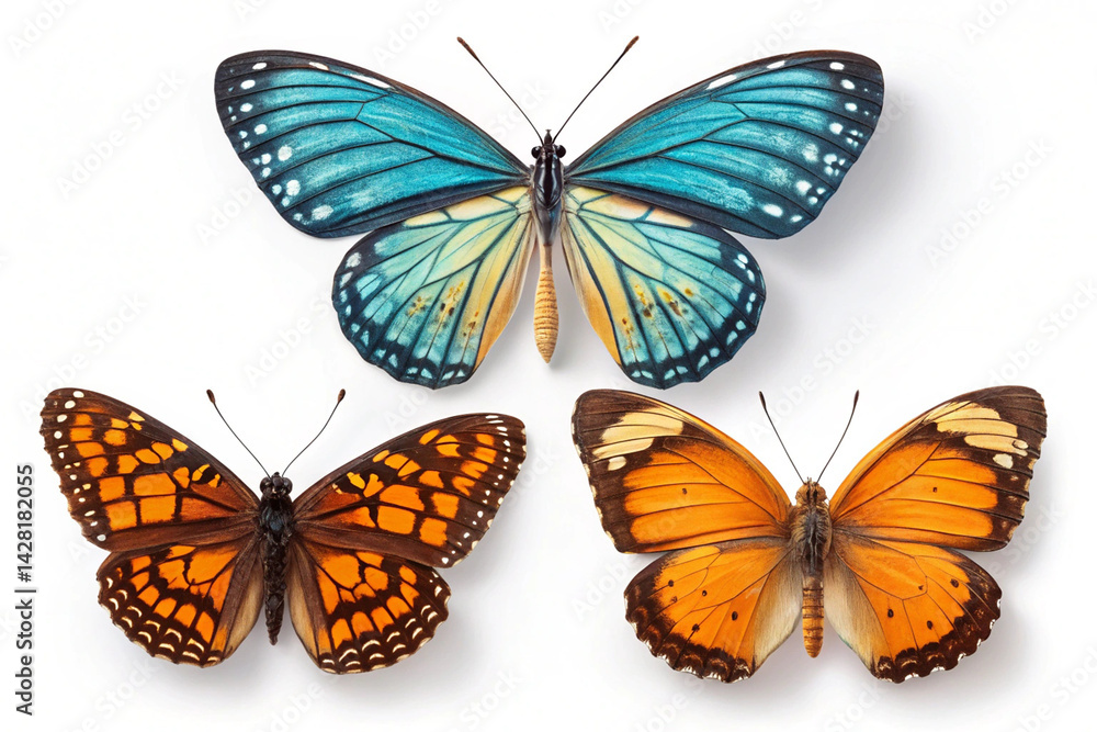 Obraz premium Elegant Butterfly on Plain White Surface 