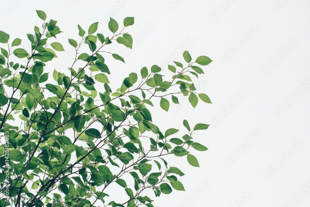 Lush Green Foliage Against a Light Sky Lush Green Foliage Against a Light Sky