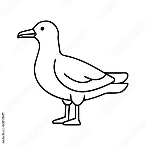 seagull icon, seagull line art - simple line art of seagull, perfect for seagull logos and icons