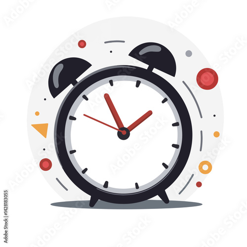 Abstract clock symbolizing urgency amidst chaotic shapes, time pressure