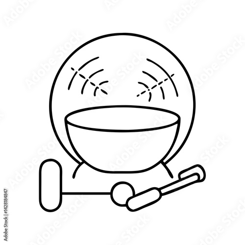sound bath icon, sound bath line art - simple line art of sound bath, perfect for sound bath logos and icons