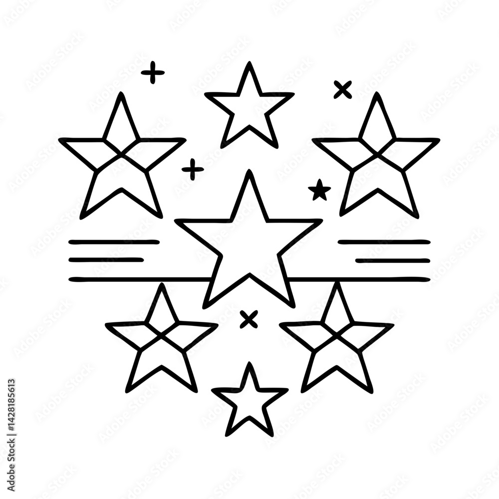Obraz premium stars and stripes icon, stars and stripes line art - simple line art of stars and stripes, perfect for stars and stripes logos and icons