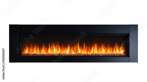 Modern Electric Fireplace with Ambient Flame Effect