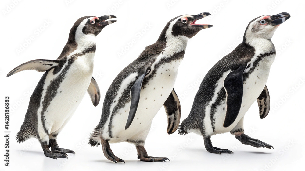 Obraz premium Cartoon Penguin White Background