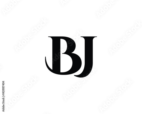 BJ logo design vector template. BJ