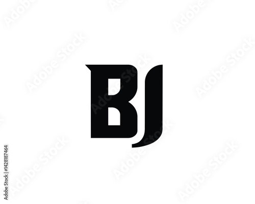 BJ logo design vector template. BJ
