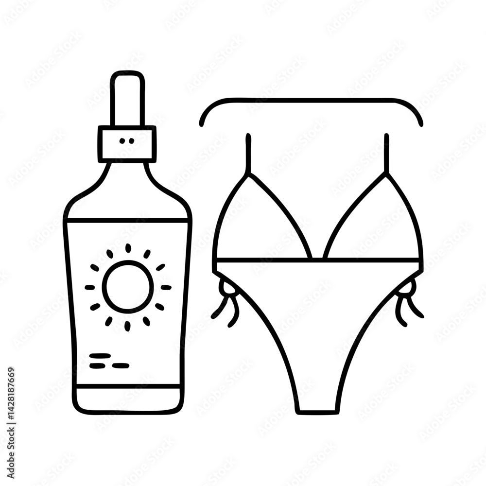 sunscreen bottle beside a bikini icon, sunscreen bottle beside a bikini line art - simple line art of sunscreen bottle beside a bikini, perfect for sunscreen bottle beside a bikini logos and icons sunscreen bottle beside a bikini icon, sunscreen bottle beside a bikini line art - simple line art of sunscreen bottle beside a bikini, perfect for sunscreen bottle beside a bikini logos and icons