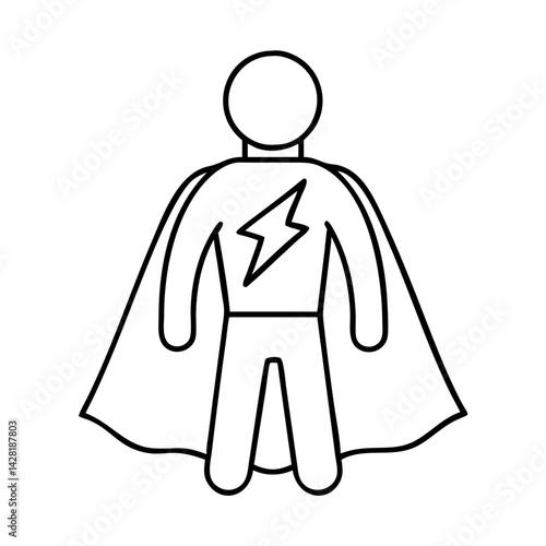 superhero cape icon, superhero cape line art - simple line art of superhero cape, perfect for superhero cape logos and icons