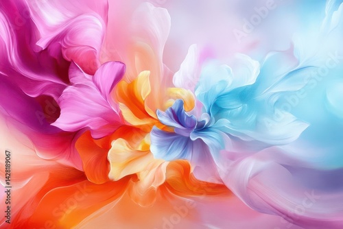 Abstract colorful smoke swirls background