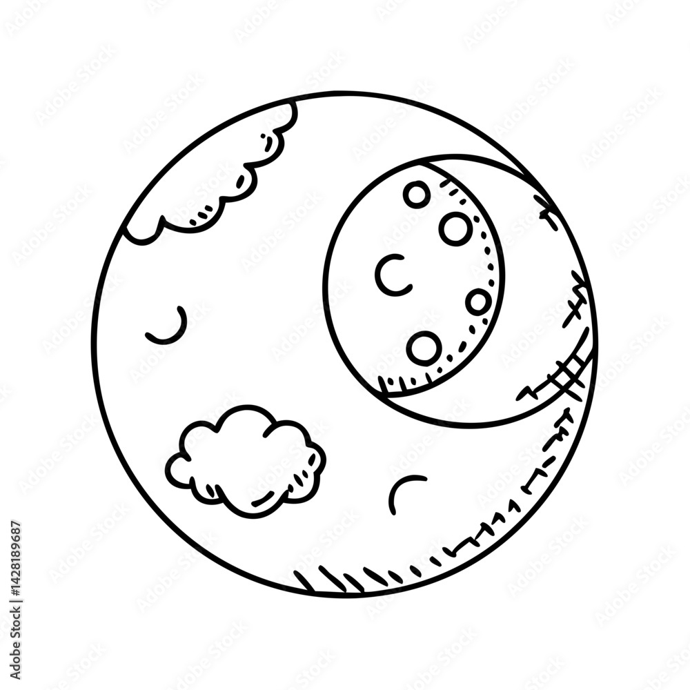 waning gibbous moon icon, waning gibbous moon line art - simple line art of waning gibbous moon, perfect for waning gibbous moon logos and icons waning gibbous moon icon, waning gibbous moon line art - simple line art of waning gibbous moon, perfect for waning gibbous moon logos and icons