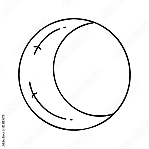 waning gibbous moon icon, waning gibbous moon line art - simple line art of waning gibbous moon, perfect for waning gibbous moon logos and icons