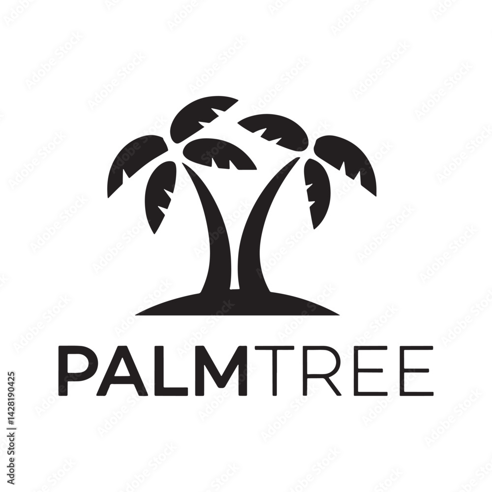 Fototapeta premium Palm Tree Silhouette Design Vector