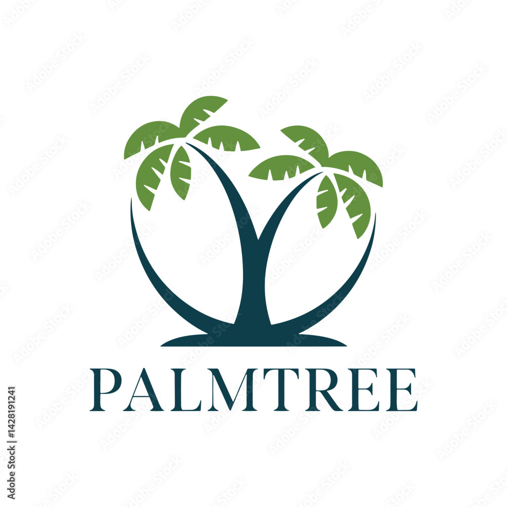 Naklejka premium Palm Tree Silhouette Design Vector