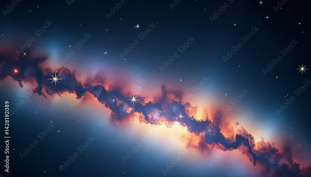 Naklejka premium Fiery red flames burn hot in the abstract sky, an orange inferno of exploding light and smoke