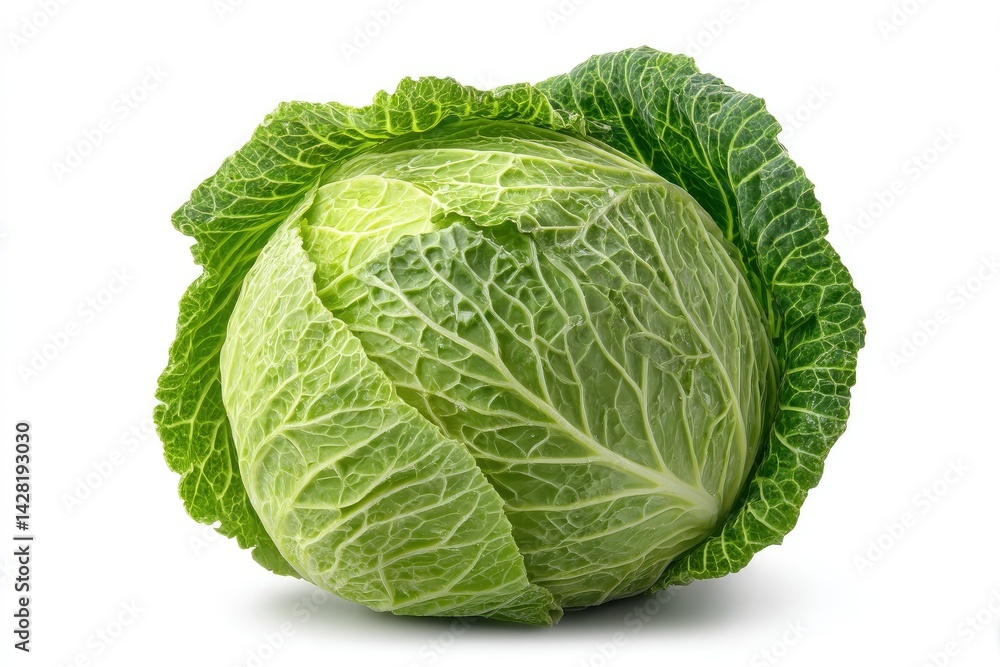 Savoy Cabbage Isolated on White Background Savoy Cabbage Isolated on White Background