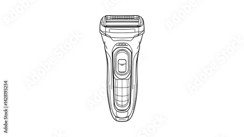 Electric Razor line art clean minimalistic shaving tool illustration
