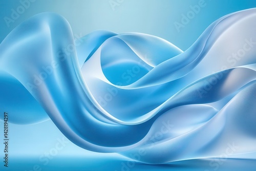 Abstract blue wave background, flowing fabric, smooth, elegant