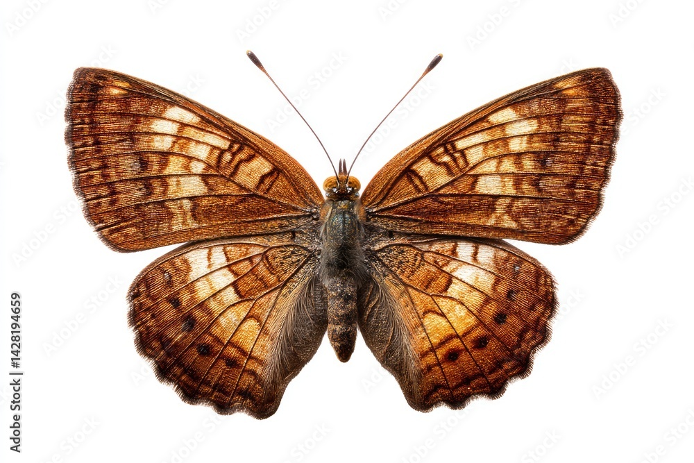Obraz premium Brown Butterfly with Detailed Wing Pattern