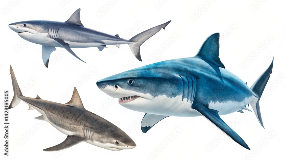 Great White Shark on White Background
Great White Shark on White Background