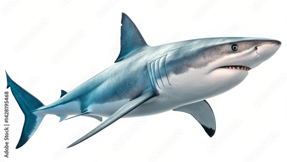Naklejka premium Shark Image on White Background