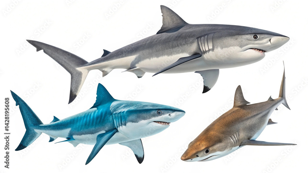 Obraz premium Shark Image on White Background 