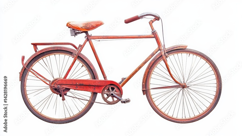 Fototapeta premium Vintage Bike with Modern Upgrades on Isolated Background