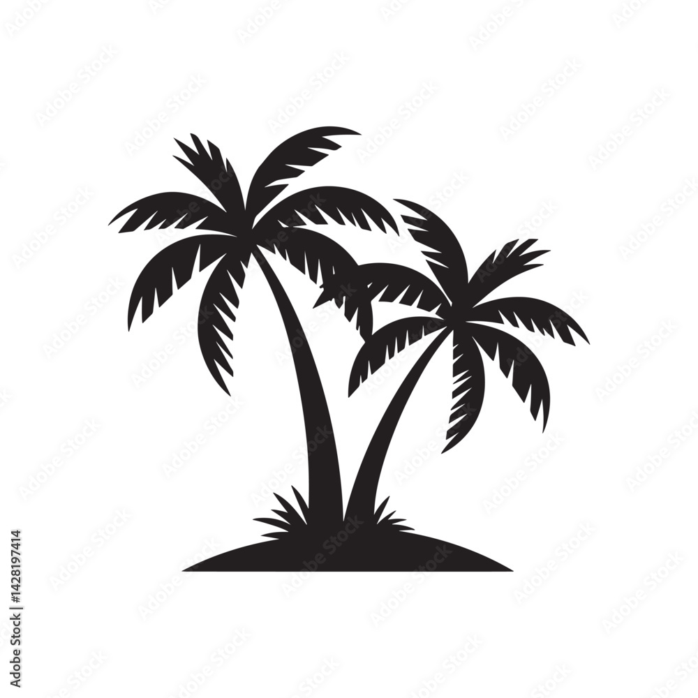 Fototapeta premium Palm Tree Silhouette Design Vector