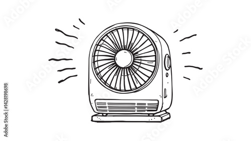Fan Heater line art modern design for home energy efficiency