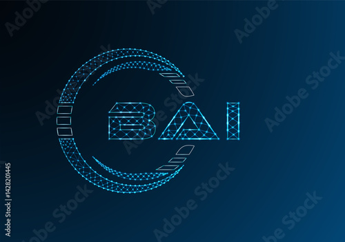 BAI low poly letter logo vector design. BAI lower poly logo design.